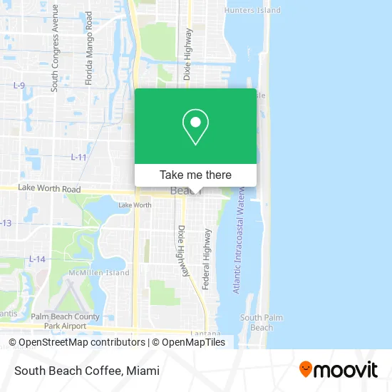 Mapa de South Beach Coffee