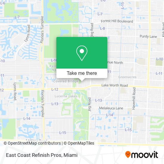 East Coast Refinish Pros map