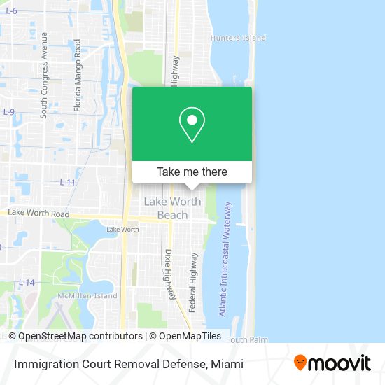 Mapa de Immigration Court Removal Defense