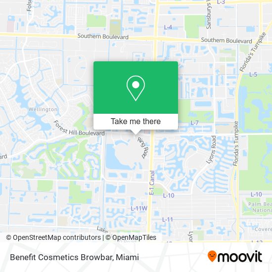 Benefit Cosmetics Browbar map