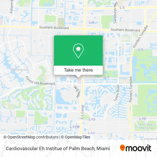 Mapa de Cardiovascular Eh Institue of Palm Beach