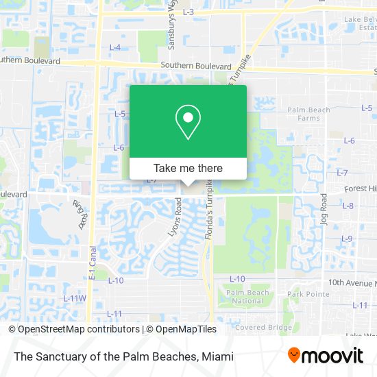 The Sanctuary of the Palm Beaches map