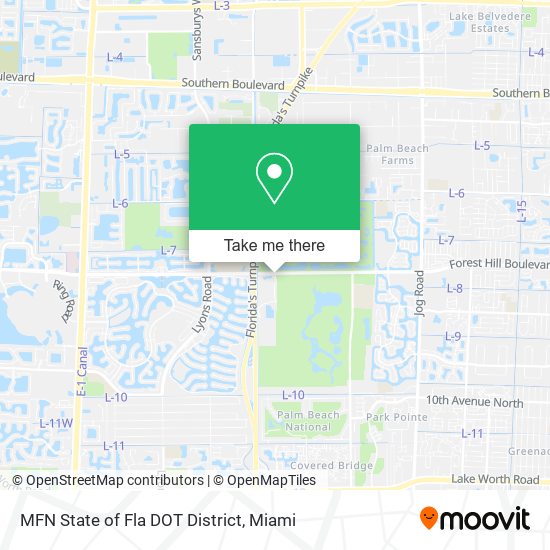 Mapa de MFN State of Fla DOT District
