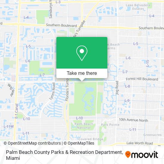 Palm Beach County Parks & Recreation Department map