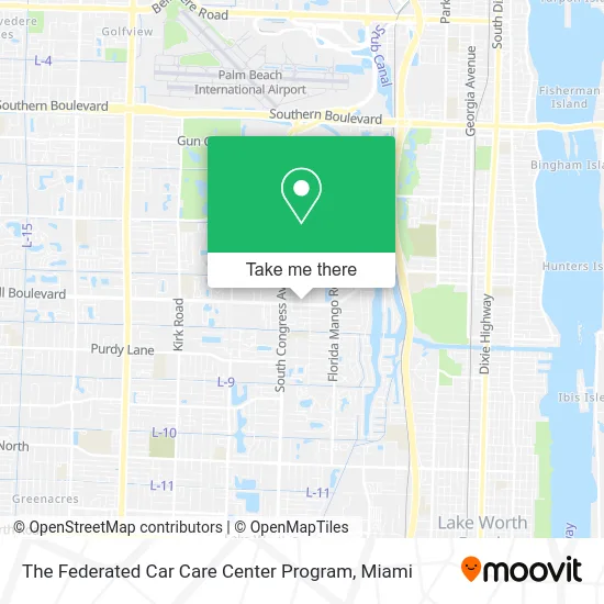 The Federated Car Care Center Program map