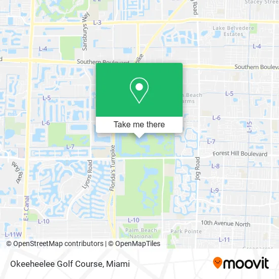 Okeeheelee Golf Course map