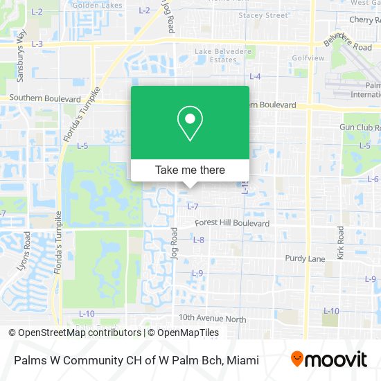 Palms W Community CH of W Palm Bch map