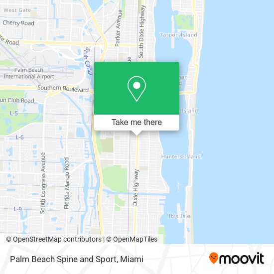 Palm Beach Spine and Sport map