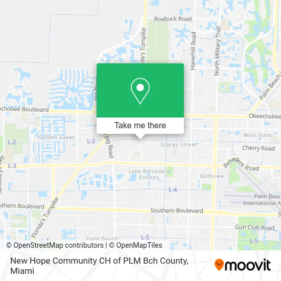 New Hope Community CH of PLM Bch County map