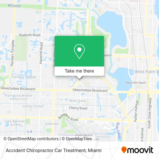 Accident Chiropractor Car Treatment map