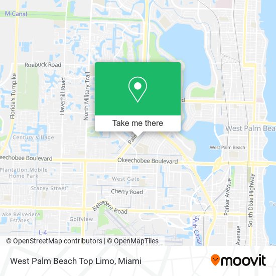 West Palm Beach Top Limo map