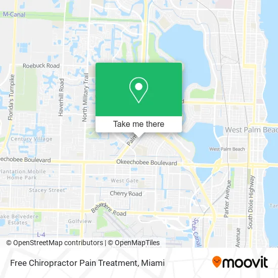 Free Chiropractor Pain Treatment map
