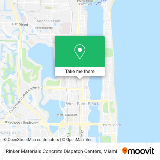 Rinker Materials Concrete Dispatch Centers map