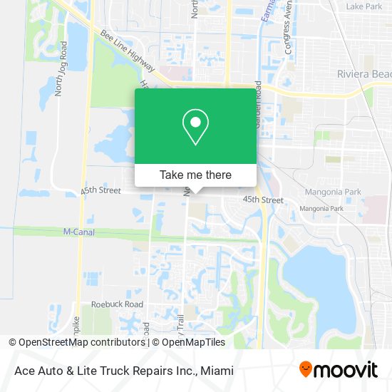 Mapa de Ace Auto & Lite Truck Repairs Inc.