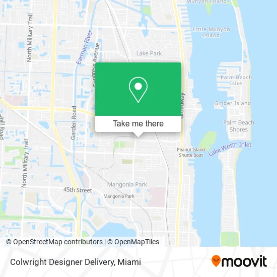 Colwright Designer Delivery map