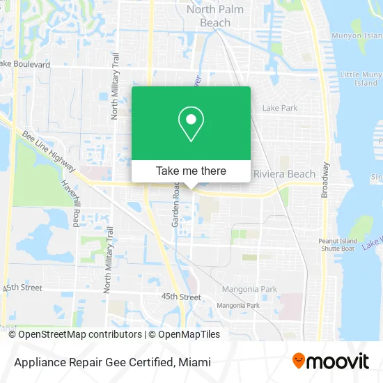 Appliance Repair Gee Certified map