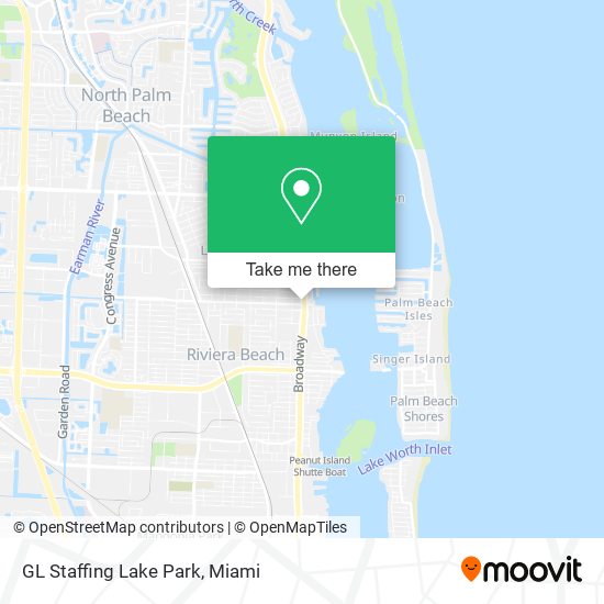 GL Staffing Lake Park map