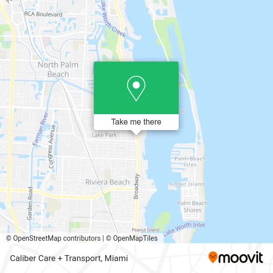 Caliber Care + Transport map