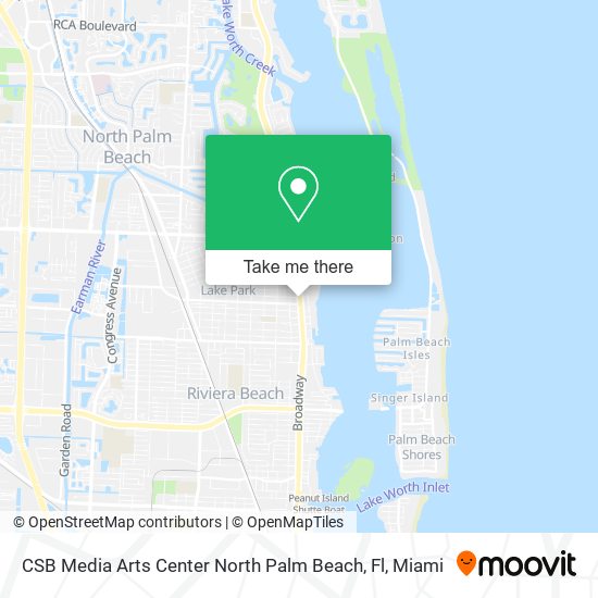 CSB Media Arts Center North Palm Beach, Fl map