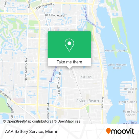 AAA Battery Service map