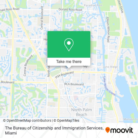 Mapa de The Bureau of Citizenship and Immigration Services