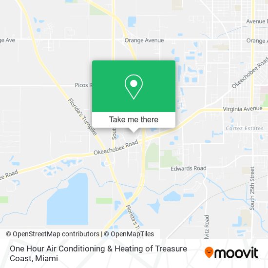 One Hour Air Conditioning & Heating of Treasure Coast map