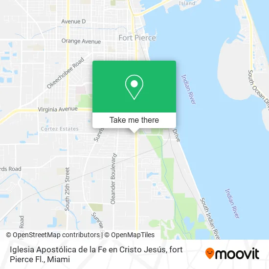 Mapa de Iglesia Apostólica de la Fe en Cristo Jesús, fort Pierce Fl.