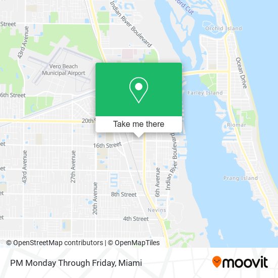 PM Monday Through Friday map