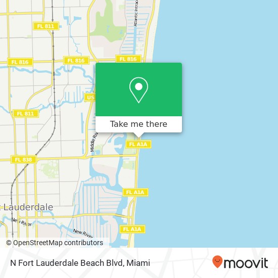 N Fort Lauderdale Beach Blvd map