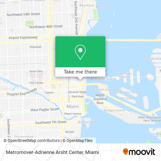Mapa de Metromover-Adrienne Arsht Center