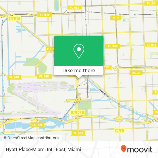 Hyatt Place-Miami Int'l East map