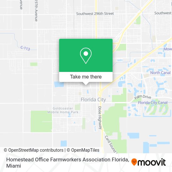 Homestead Office Farmworkers Association Florida map