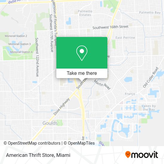 American Thrift Store map