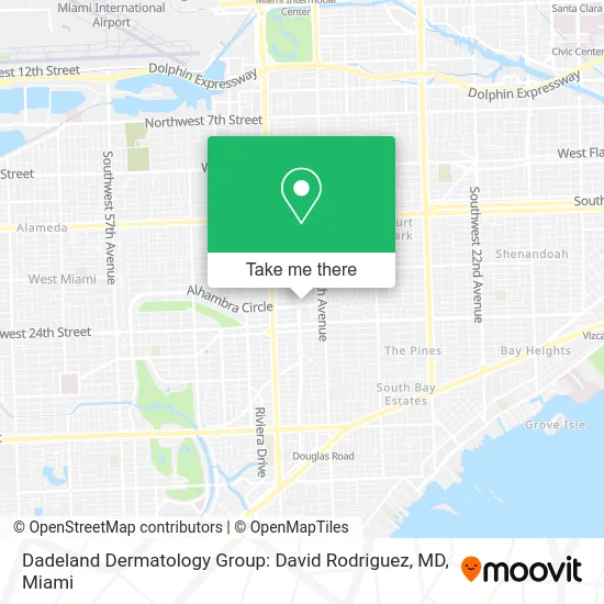 Mapa de Dadeland Dermatology Group: David Rodriguez, MD