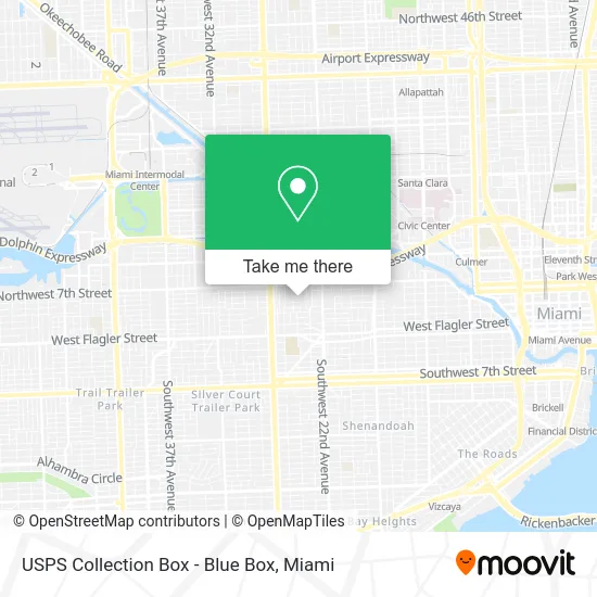 Mapa de USPS Collection Box - Blue Box