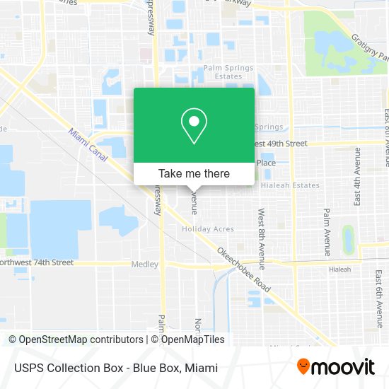 USPS Collection Box - Blue Box map
