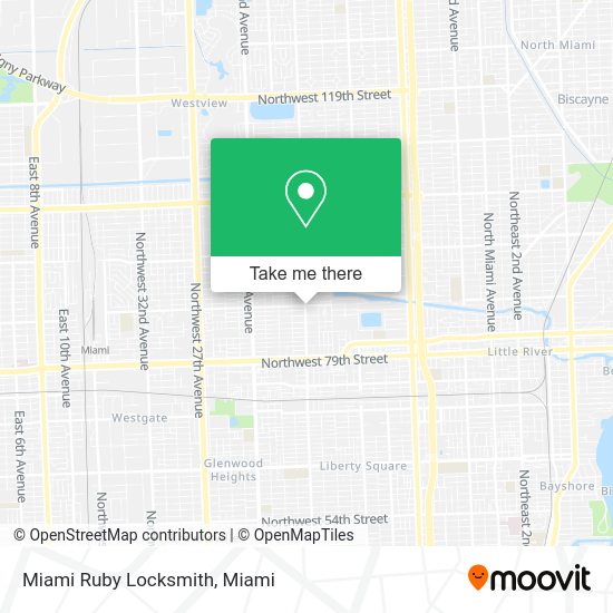Mapa de Miami Ruby Locksmith