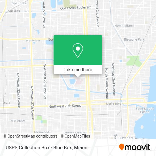 Mapa de USPS Collection Box - Blue Box