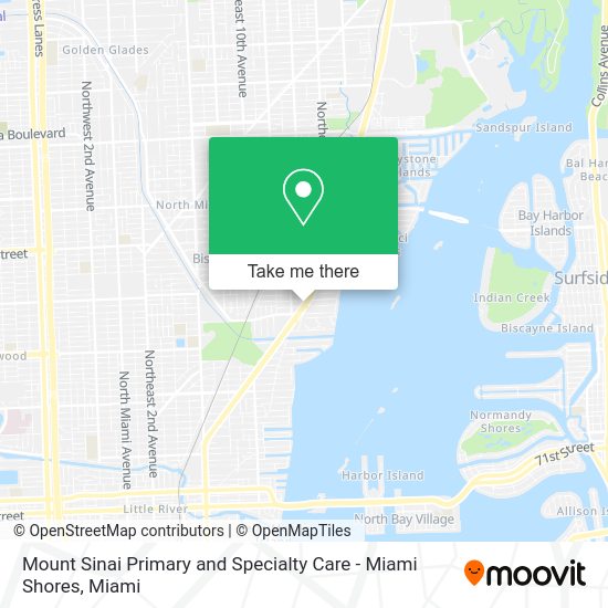 Mount Sinai Primary and Specialty Care - Miami Shores map