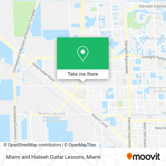 Miami and Hialeah Guitar Lessons map