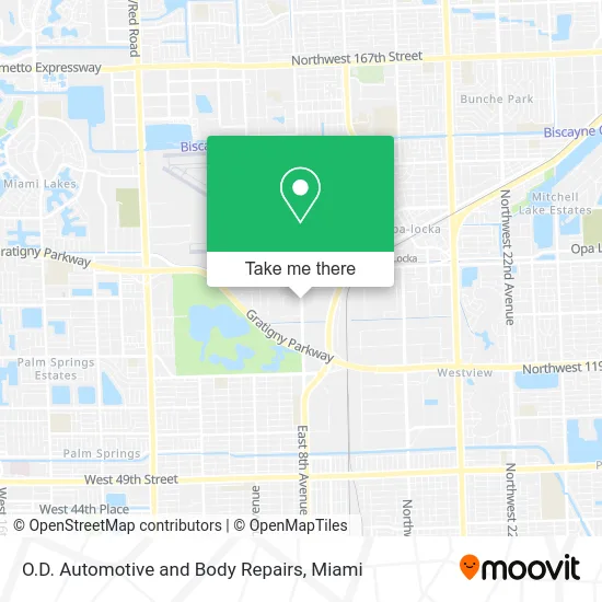 O.D. Automotive and Body Repairs map