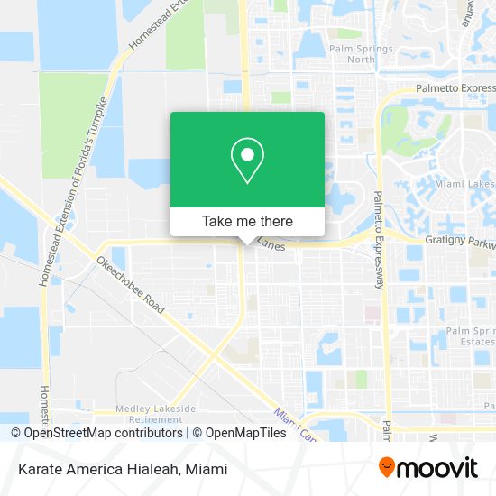 Karate America Hialeah map