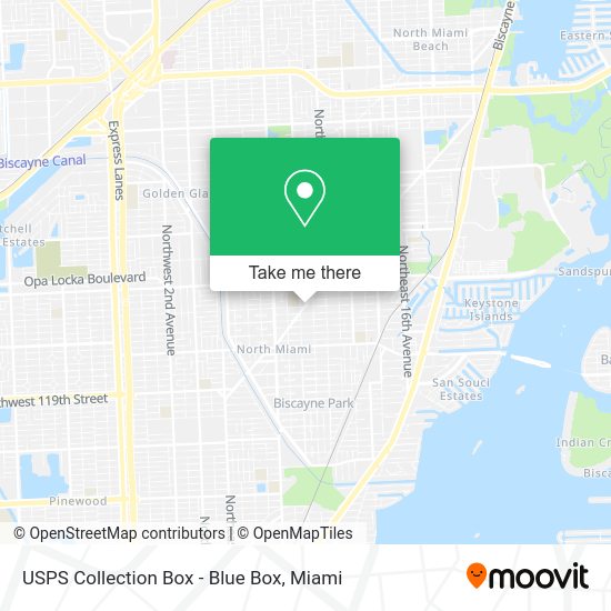 Mapa de USPS Collection Box - Blue Box