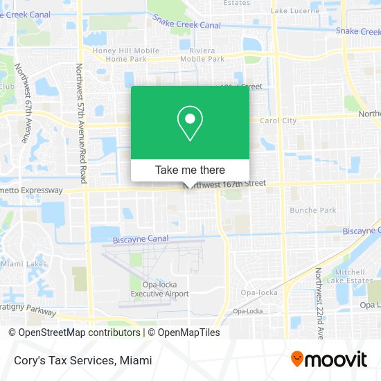 Cory's Tax Services map