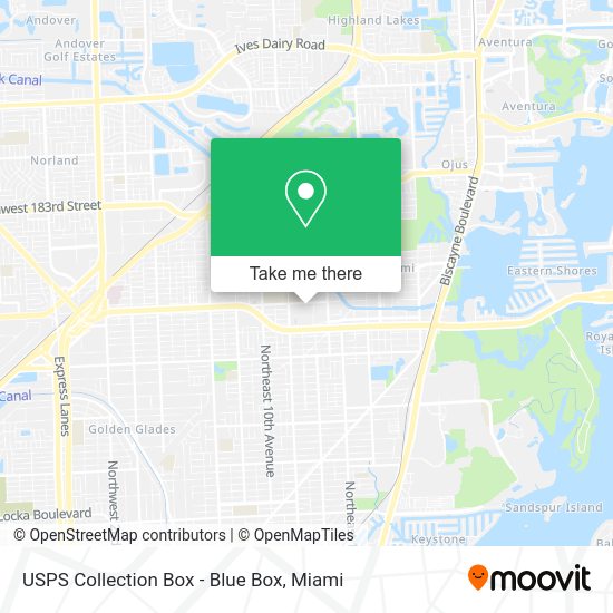 Mapa de USPS Collection Box - Blue Box