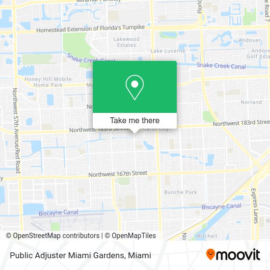 Public Adjuster Miami Gardens map