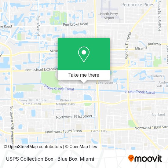 USPS Collection Box - Blue Box map