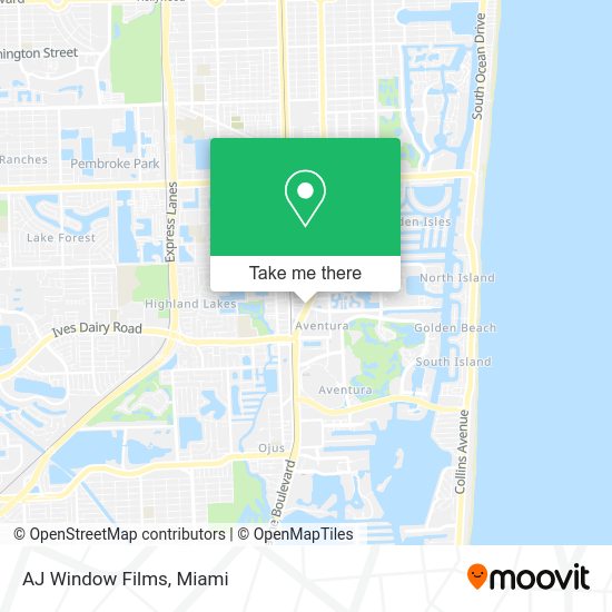 Mapa de AJ Window Films