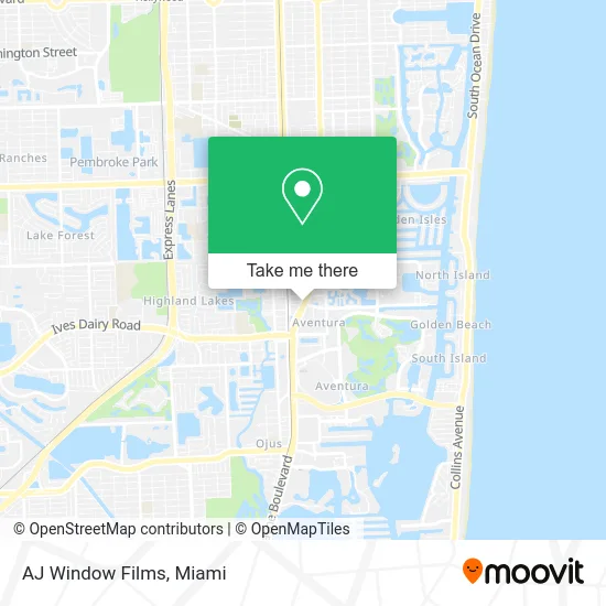 Mapa de AJ Window Films