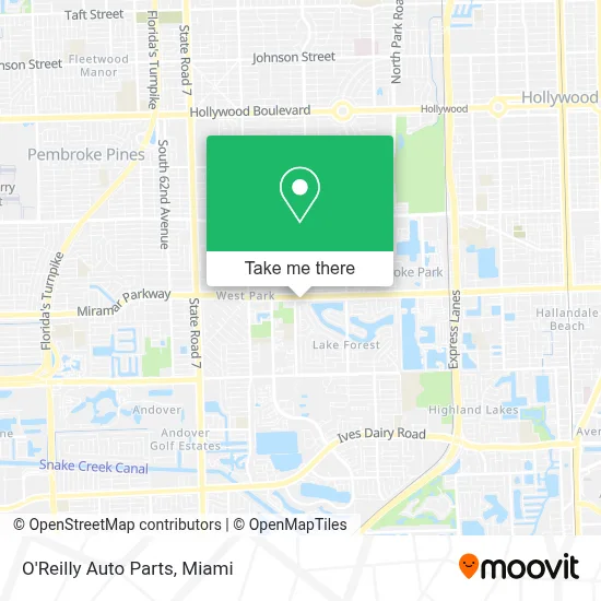 O'Reilly Auto Parts map